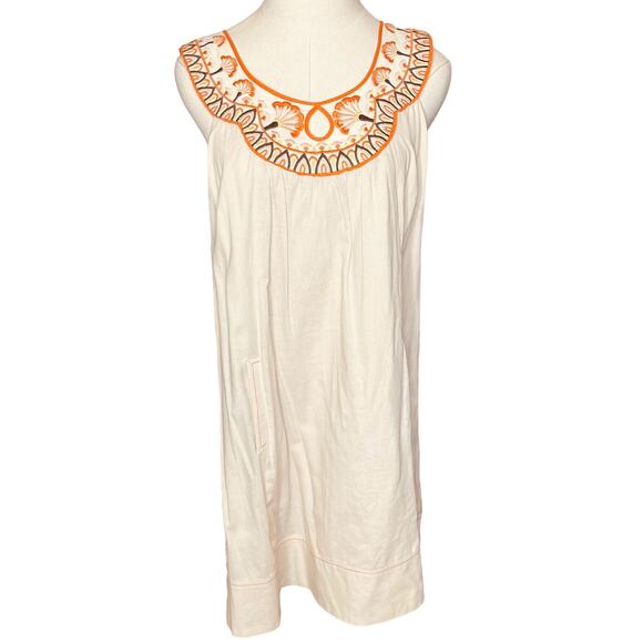 Floreat Anthropologie Women’s Size Medium Embroidered Dress Cutaway Shoulders - Picture 1 of 16